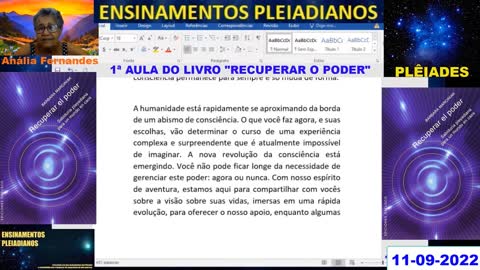 1ª Aula do Livro "Recuperar O Poder" Barbara Marciniak. 11-09-2022. (H.Q.)