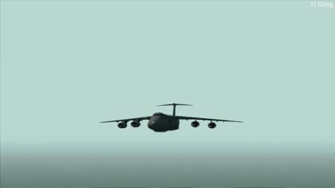 The world's largest military transport aircraft C-5M Galaxy of the US Air Force