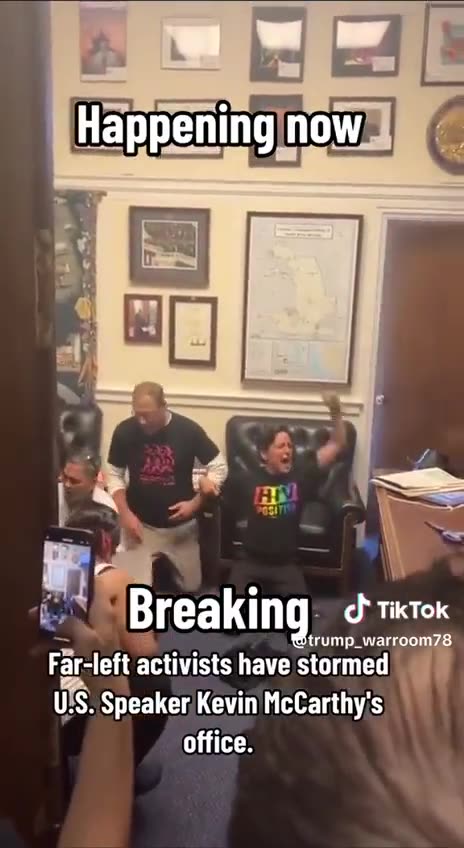 Leftist Protestors STORM McCarthy's Office In SHOCKING Clip
