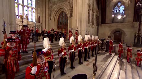 Charles follows the queen in mourning and duties