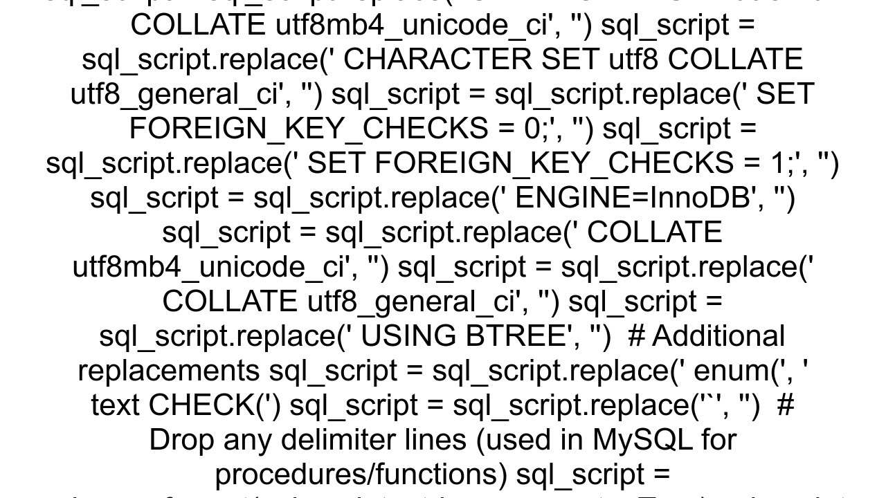 Create db file from sql file