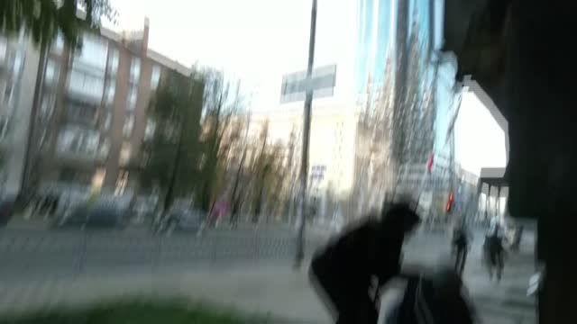 The moment of the explosion in the Shevchenkivskyi District of Kyiv.