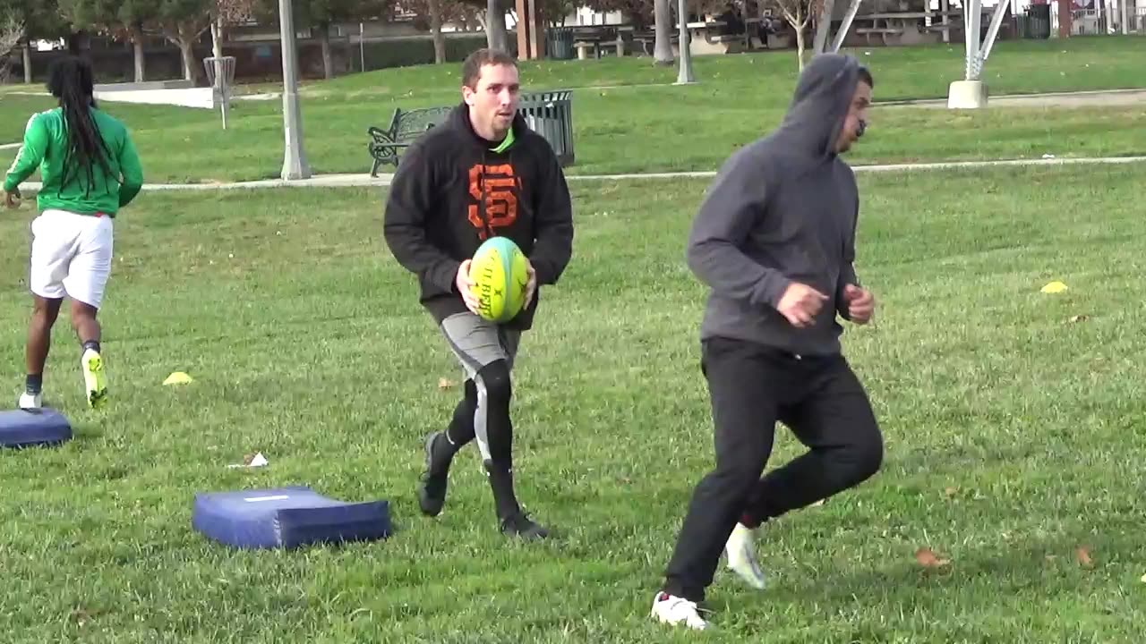 Rugby drills with the Harlots Rugby Club, Stockton CA