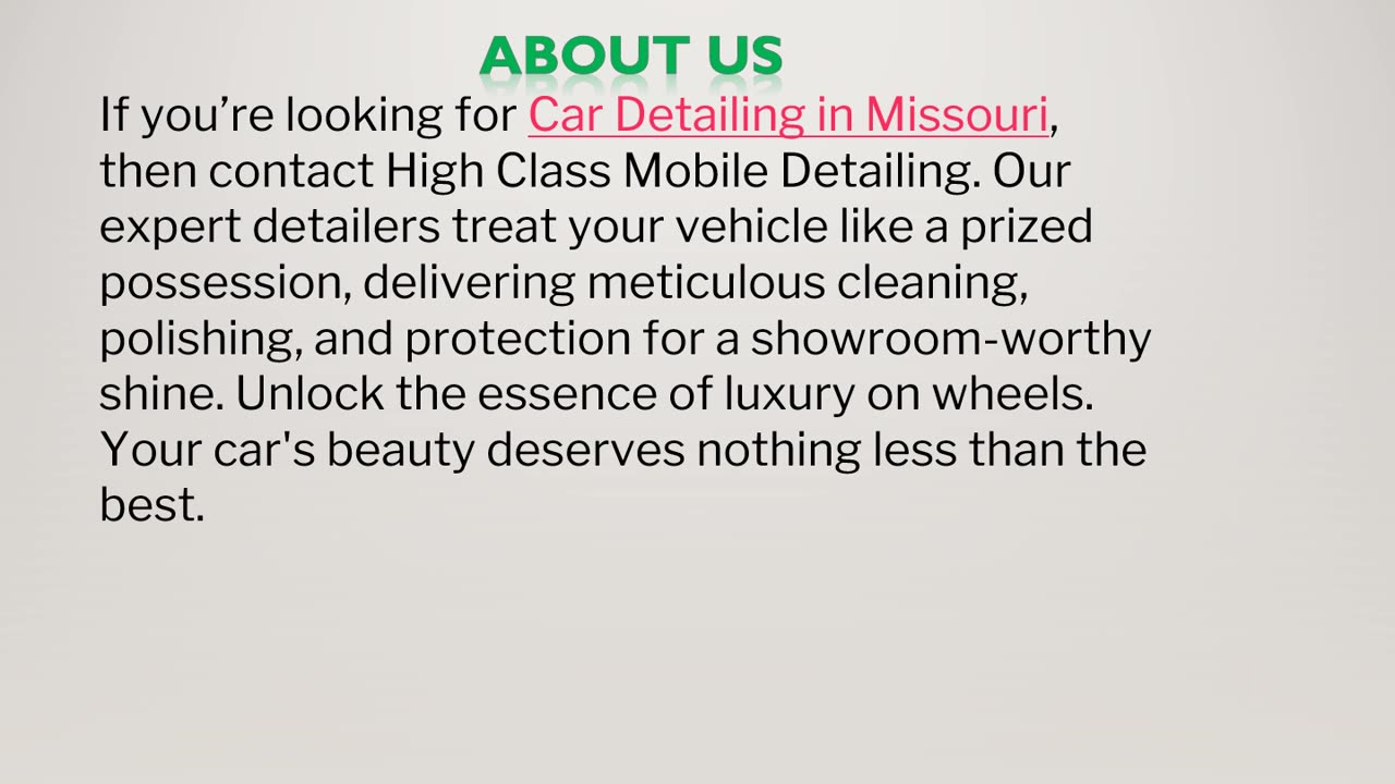 The best Car Detailing in Missouri,