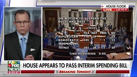 Interim spending bill appears to pass the House