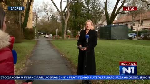 Earthquake during live TV in Croatia