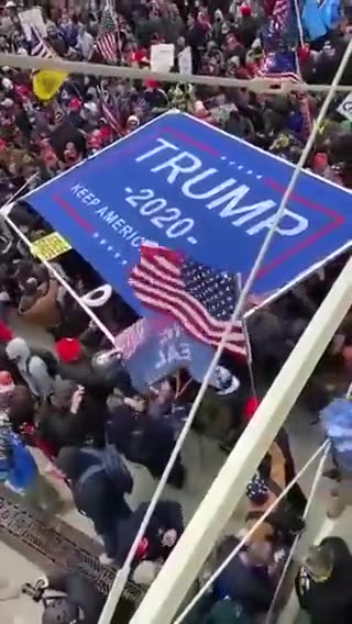 SECOND VIDEO of Ray Epps Hurling Giant MAGA Sign at Police on January 6