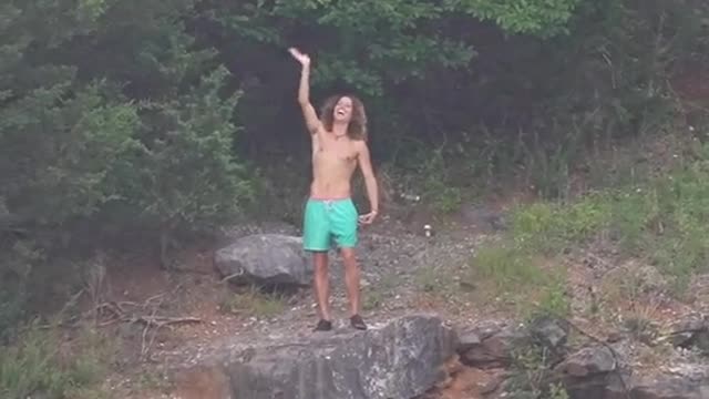 @sydnie_wells forgot to tell the boys about the cliff jumping part of the trip…