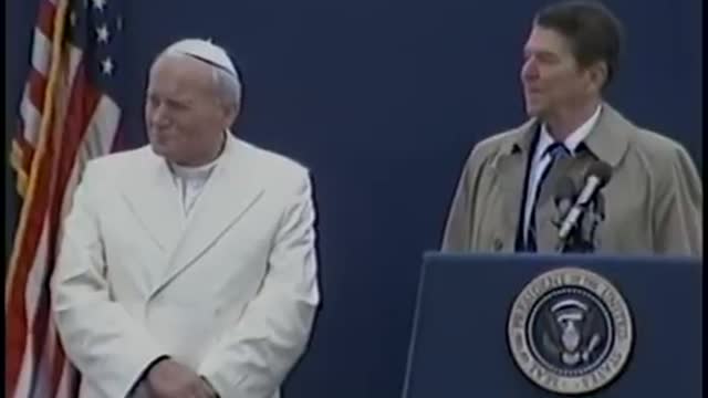 President Reagans and Pope John Paul II Remarks at their Arrival in Alaska on May 2 1984_360p