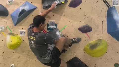 Indoor rock climbing V6