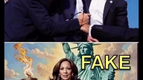 Trump is a real leader not made up like Kamala Harris