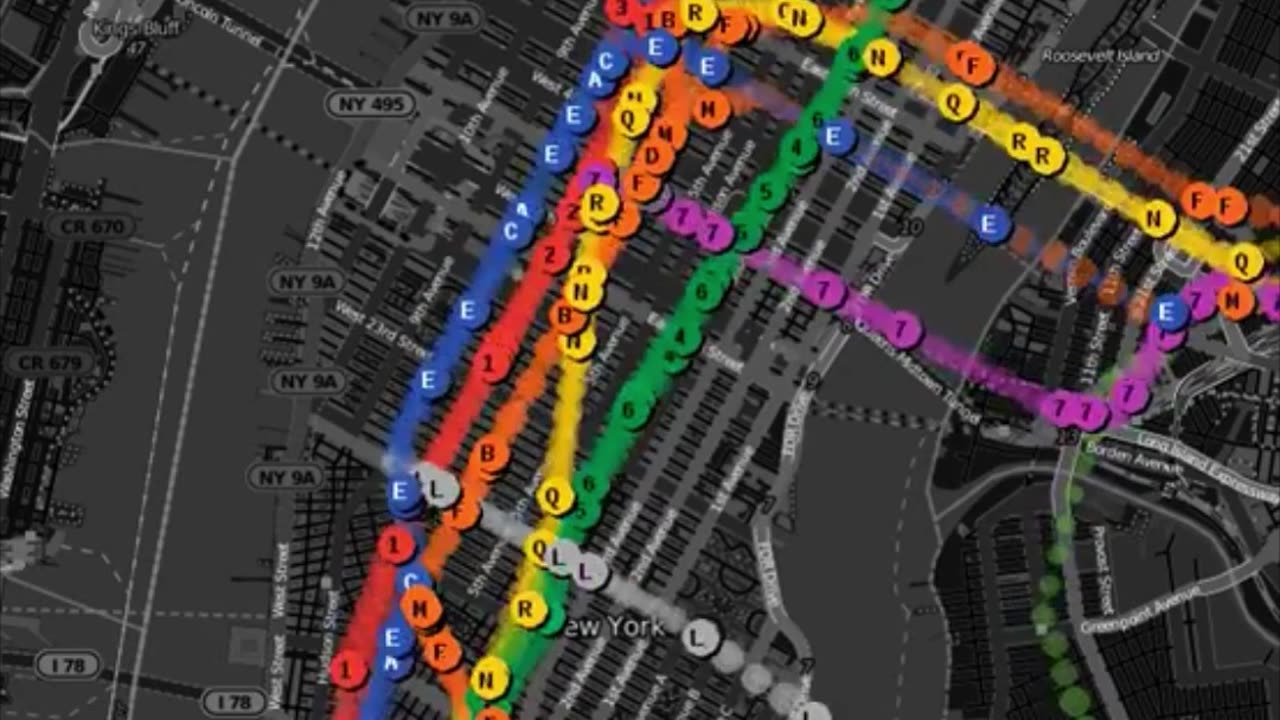 24 hours of NYC Subway Trains