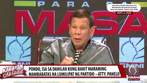 Pondo, isa sa dahilan kung bakit maraming mambabatas na lumilipat ng partido −Atty. Panelo