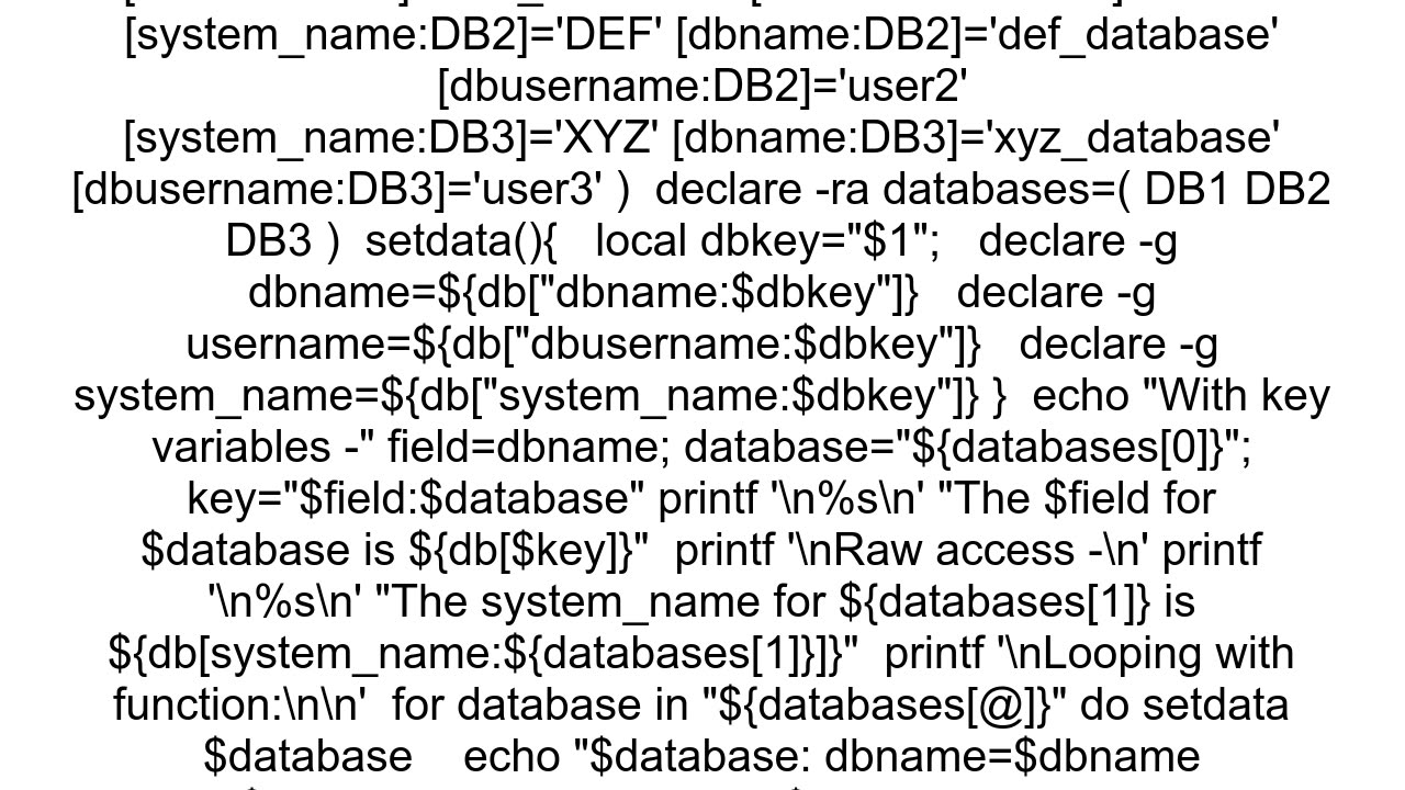 Bash How to get value from named key in multidimensional array