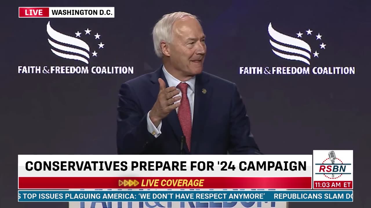 FULL SPEECH: Asa Hutchinson Faith and Freedom Coalition: Road to Majority Conference 6/23/23