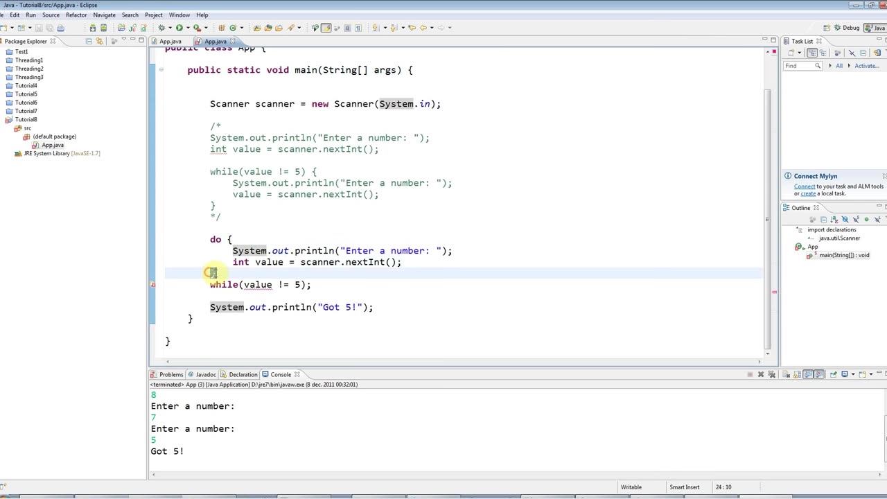 Learn Java Tutorial for Beginners, Part 8: Do ... While Loops