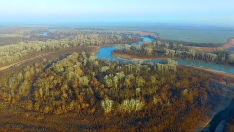 Nature of Russia 2022 . Terek River. Video from drone