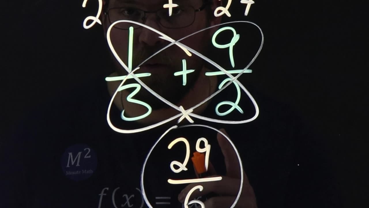 How: The Butterfly Method for Adding Fractions | 1/3 + 9/2 | Minute Math Tricks Part 159 #shorts