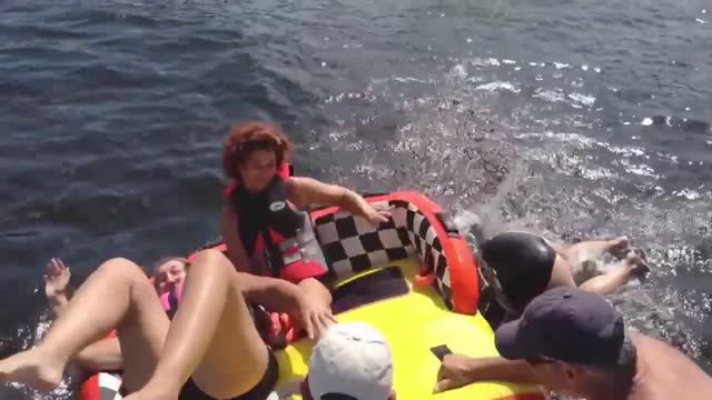 Women Fail At Power Boat Tubing