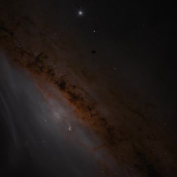 Brown nebula in space surrounded by stars