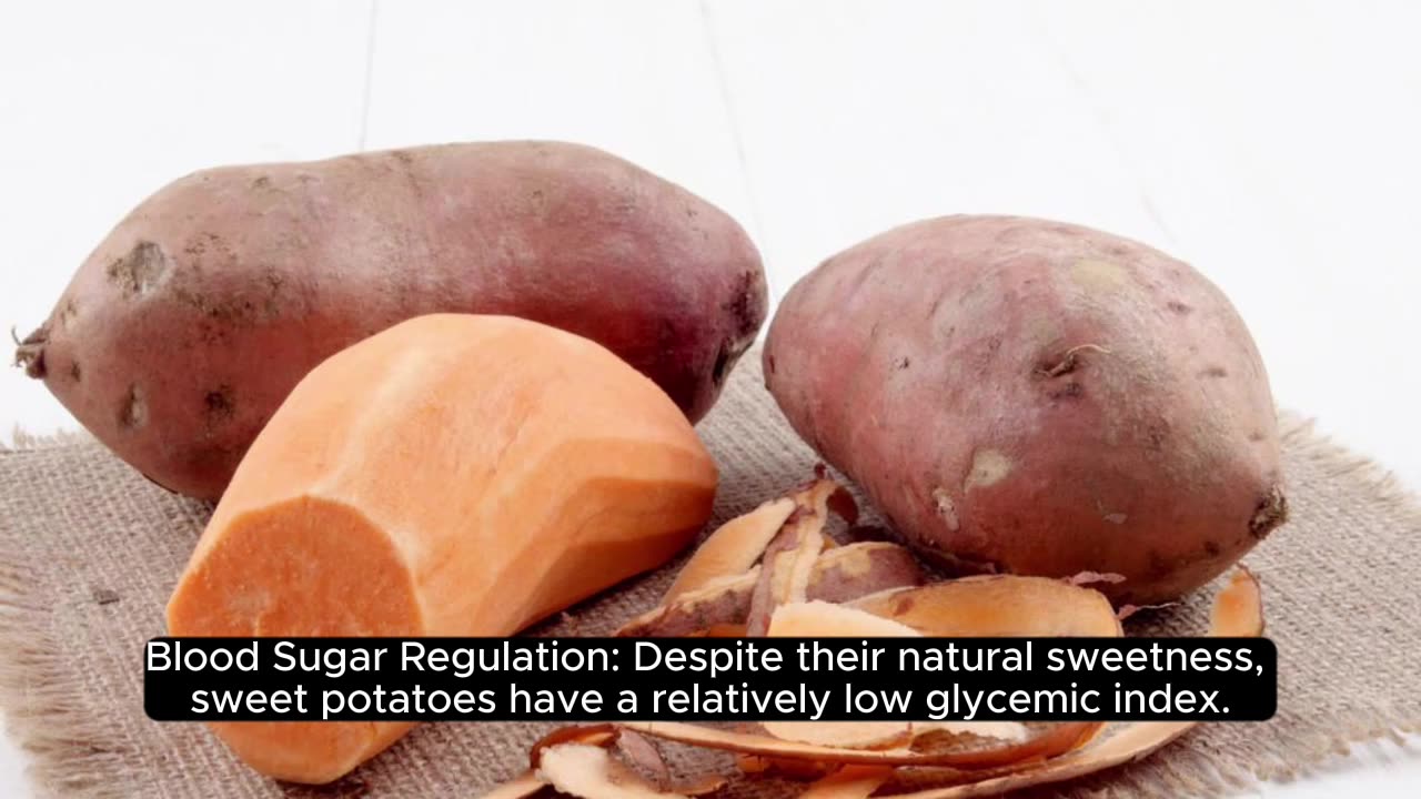 Sweet potatoes are a great source of beta-carotene and are high in fiber.