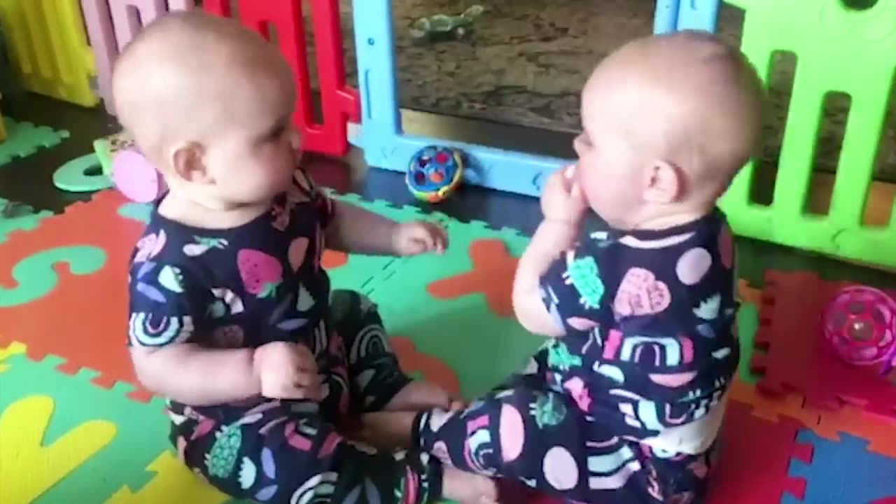 Funny Twin Baby