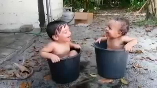 Baby laugh moment