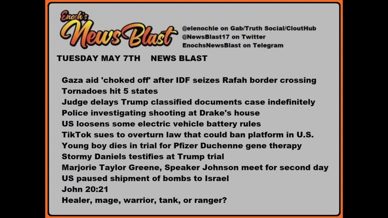 Tuesday, May 7, 2024 News Blast