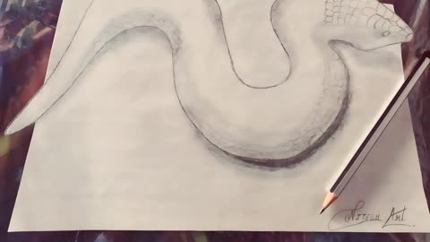 3D snake pencil art