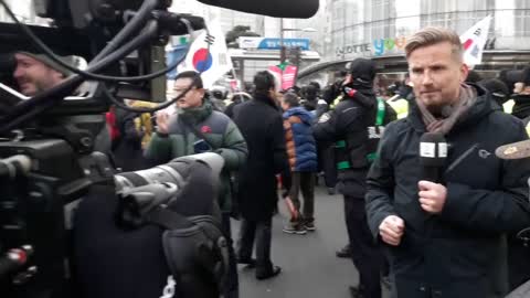 korea freedom fighter!!! 2018년 2월 10일2. 태극기 결사투쟁 performance 와 현장을 취재 하는 외국방송사 ..