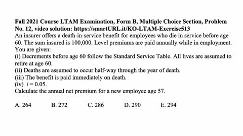 Exam LTAM exercise for December 24, 2021