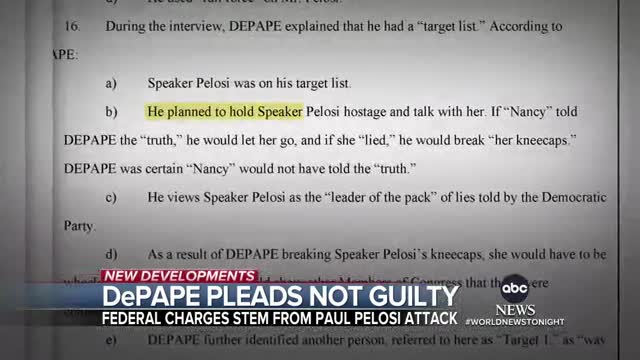 Pelosi attacker pleads not guilty to federal charges