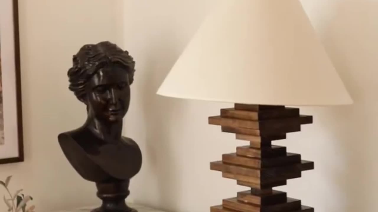 DIY Sculptural Wood Table Lamp amesome craft #Shorts #diy #homedecor