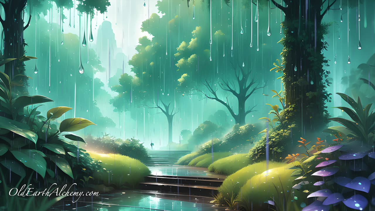 Forest Rain Sounds Quiet Relaxing Nature Ambience, Sleep, Study, Meditation