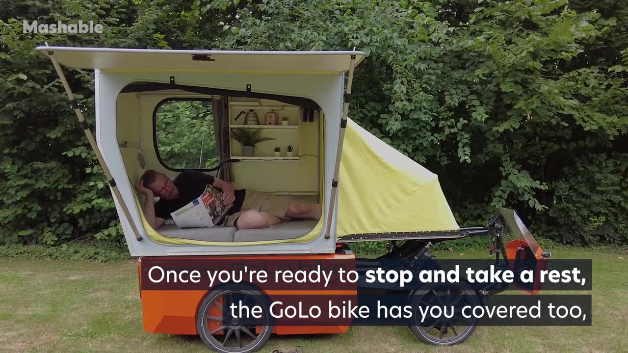 This Solar-Powered RV Bike Lets You Bring Your Bedroom on the Road