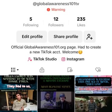 Soooo... I received my first "warning" on my new TikTok account for "misinformation"