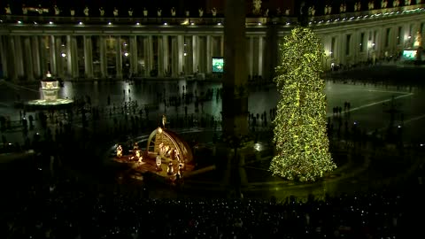 Vatican unveils Christmas tree and nativity scene