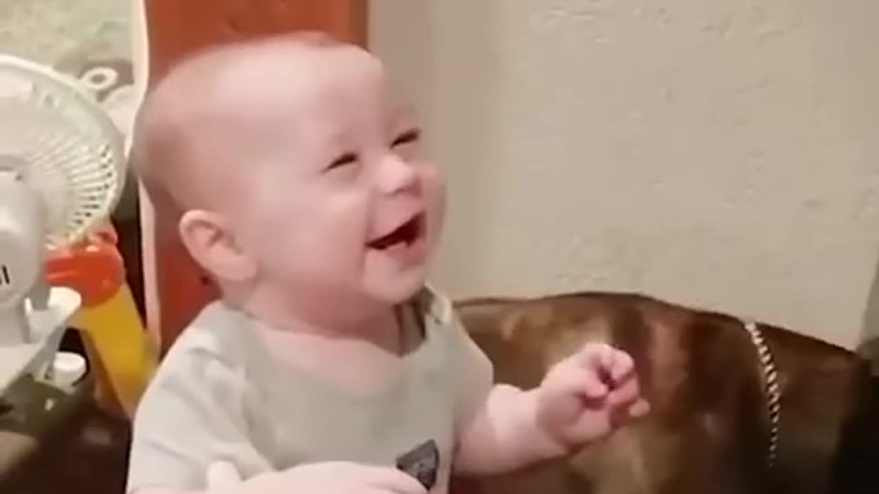 cute babay laughing