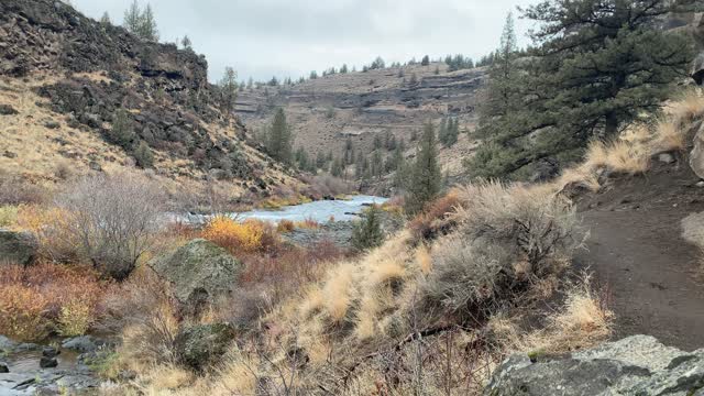 Central Oregon – Steelhead Falls – High Desert Panorama – 4K