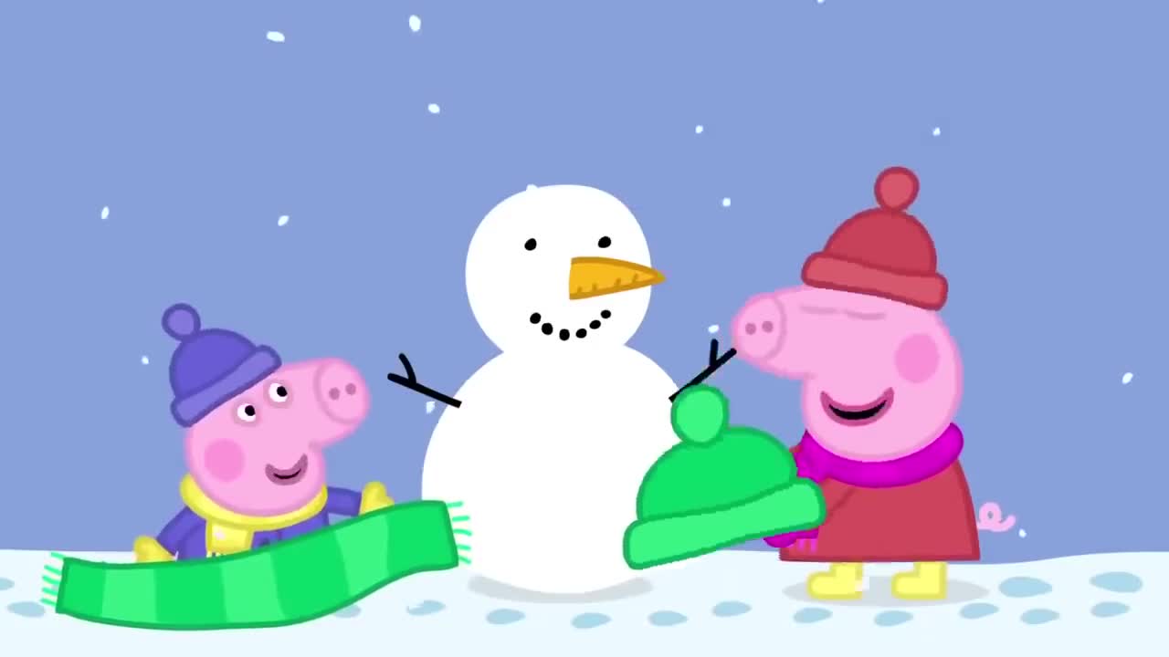 Kids Videos - Peppa Pig Peppa Pig Episodes Peppa builds a snowman (clip) _ New Peppa Pig