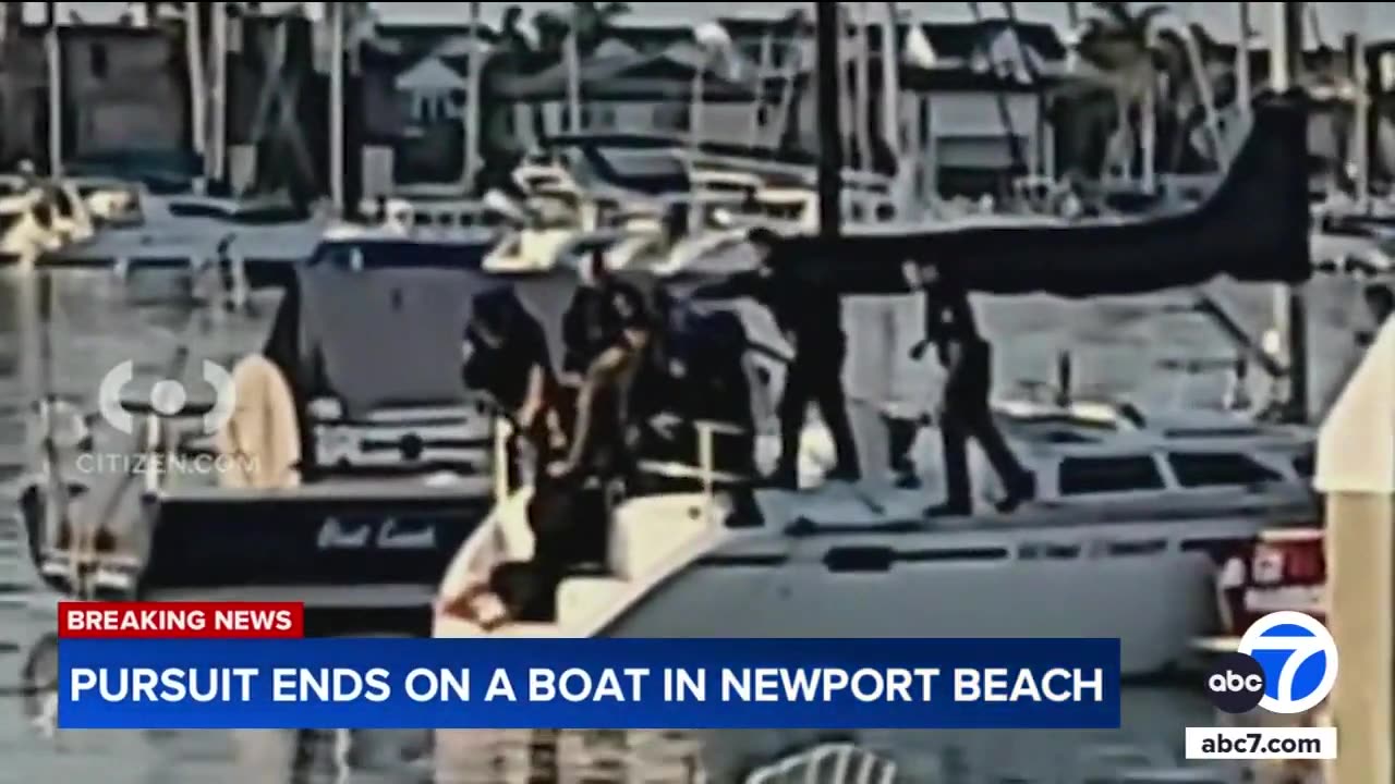 Chase ends on boat in Newport Beach's Balboa Island