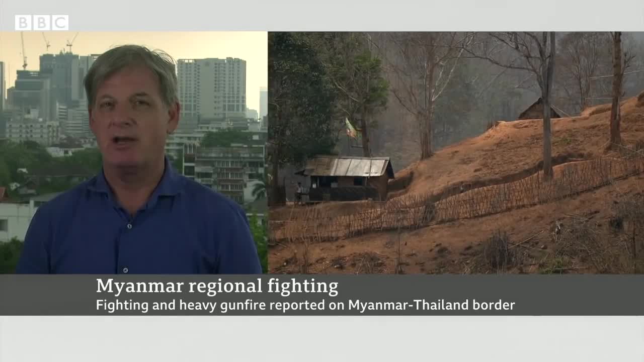 Fighting and heavy gunfire on Myanmar-Thailand border - BBC News