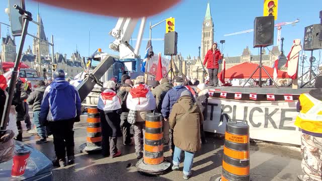 Freedom Protest Ottawa February 7 The people lining up to donate.