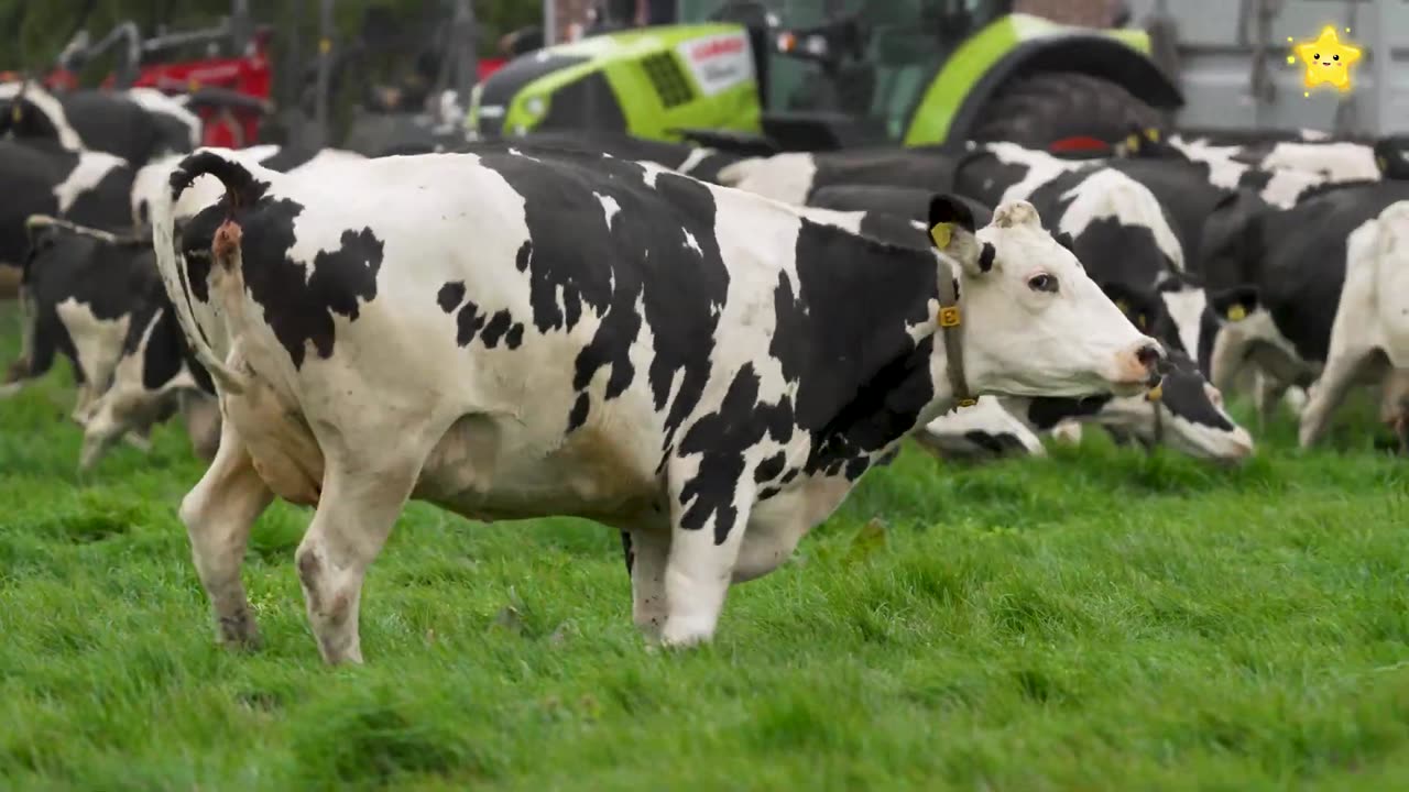 Funny cow dancing and Mooing