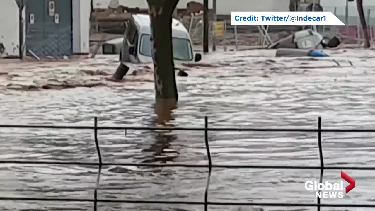 Spain floods: Cars washed away, homes submerged following storm in Huelva province