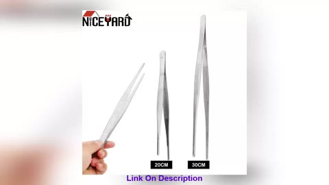 Best NICEYARD Stainless Steel Long Toothed Tweezer Straight Tweezer