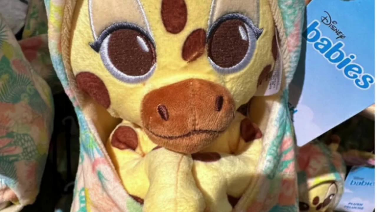 Walt Disney World Animal Kingdom Baby Giraffe in a Hoodie Pouch Blanket Plush Doll #shorts