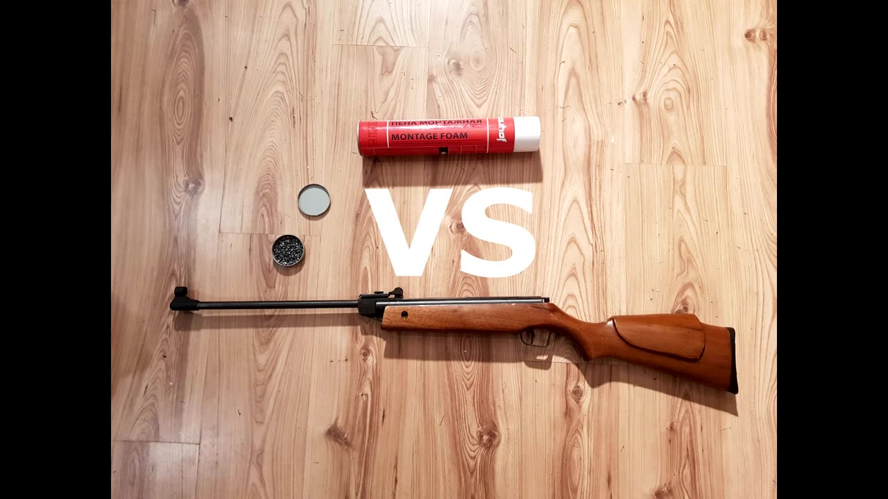 Experiment (Air gun VS Montage foam) Do not try this at home