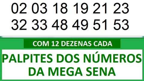 PALPITES DOS NÚMEROS DA MEGA SENA COM 12 DEZENAS ty tz t0 t1 t2 t3 t4 t5 t6 t7 t8 t9