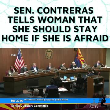 ARIZONA STATE SEN. LUPE CONTRERAS (DEM.) SAYS VICTIMIZED WOMAN SHOULD STAY AT HOME RATHER THAN CARRY